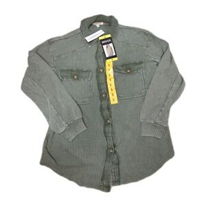 Briggs Women's Collared Button Up Green Small